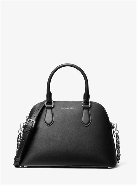 Veronica Medium Saffiano Leather Dome Satchel 